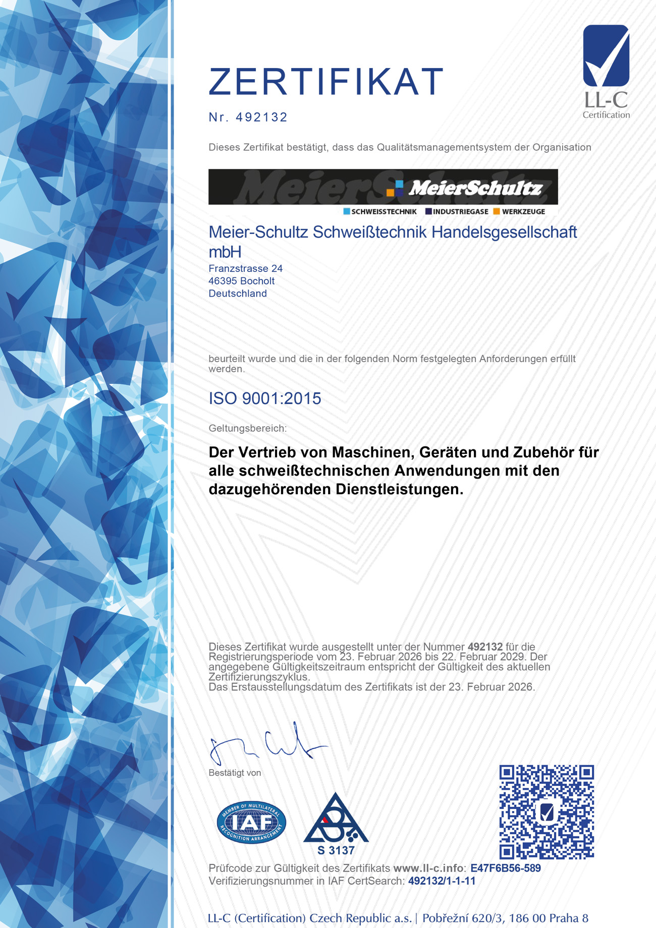 ISO 9001 Zertifikat